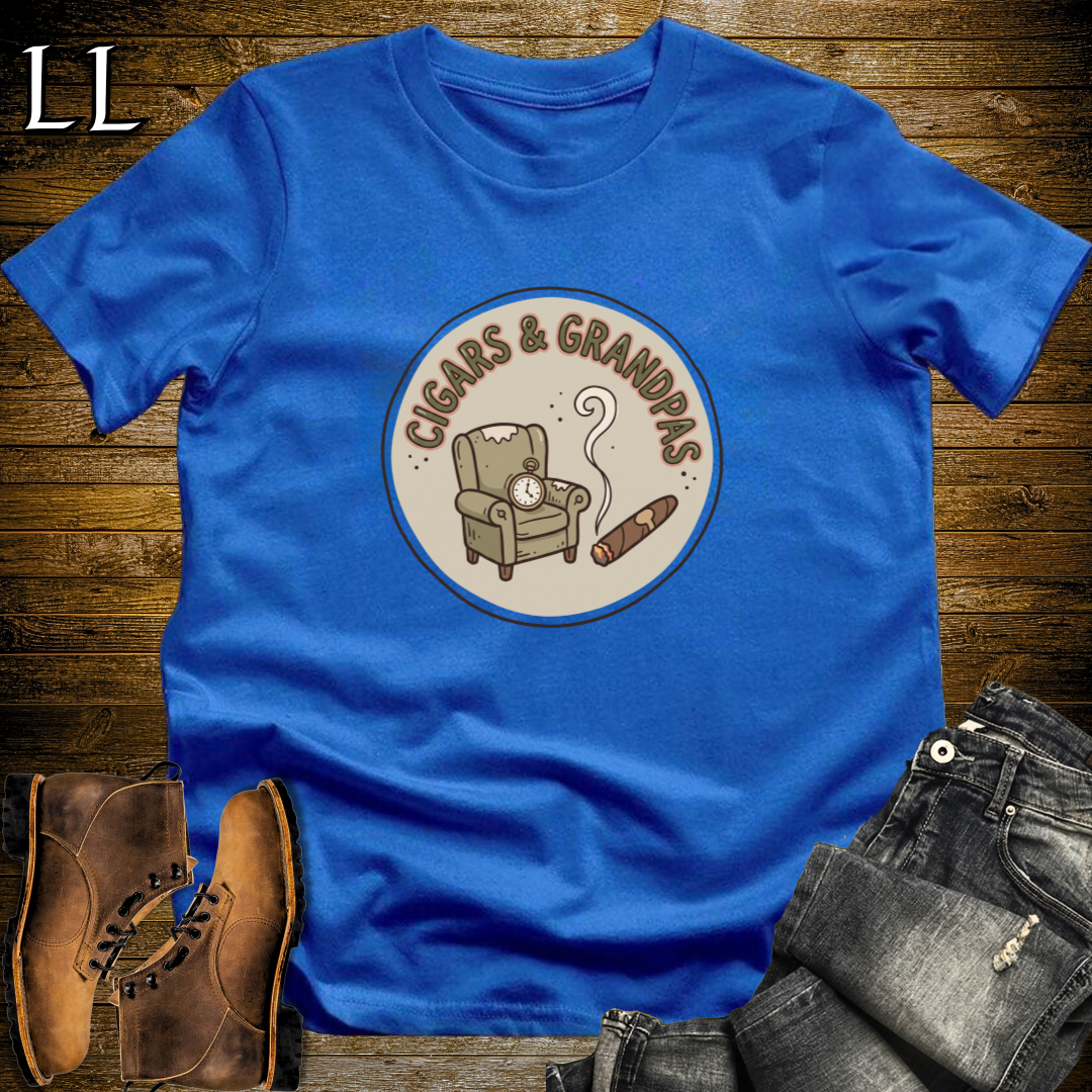 Cigars and Grandpas T-Shirt Royal Blue | Grandpa Cigar Gift