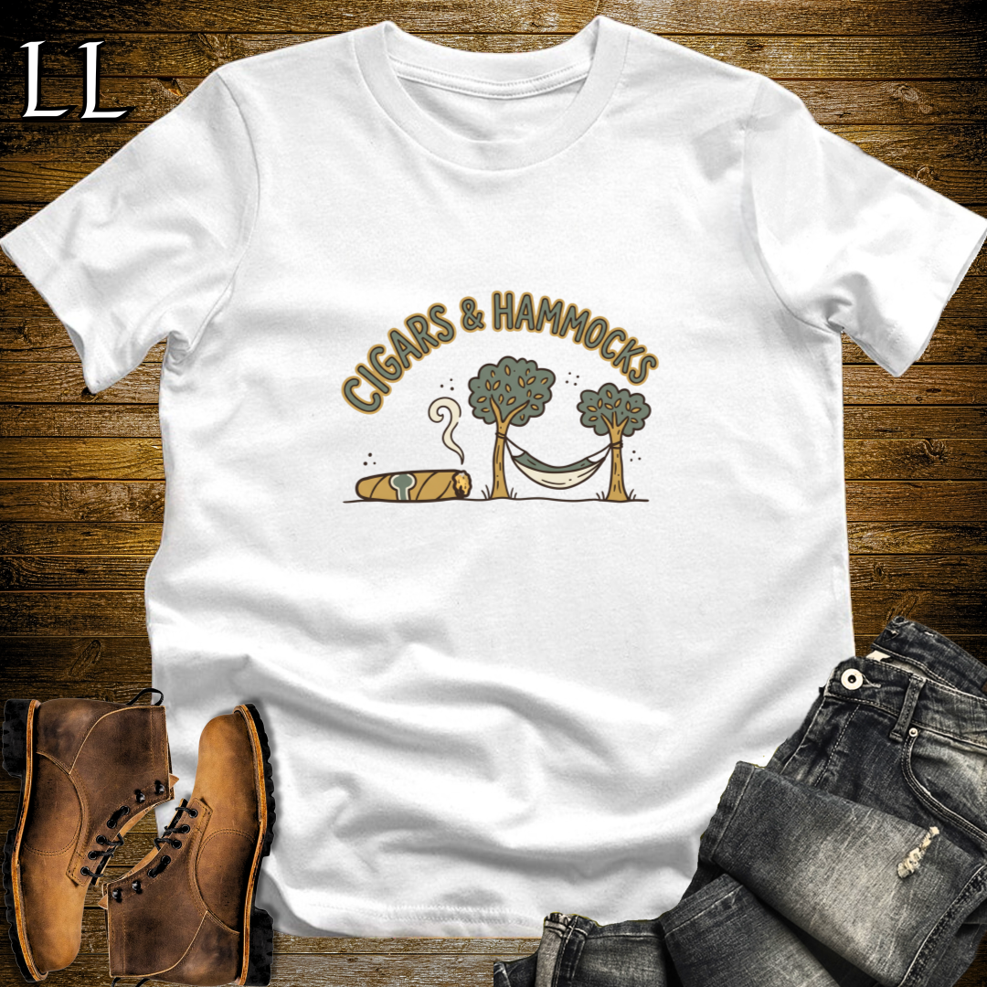 Cigars and Hammocks T-Shirt White | Cigar Lover Gift Tee