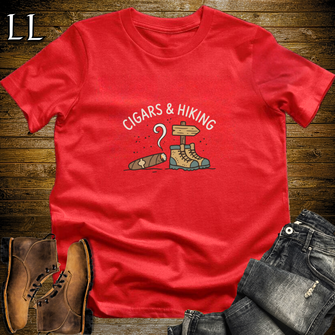 Cigars and Hiking T-Shirt Red | Trail Cigar Shirt