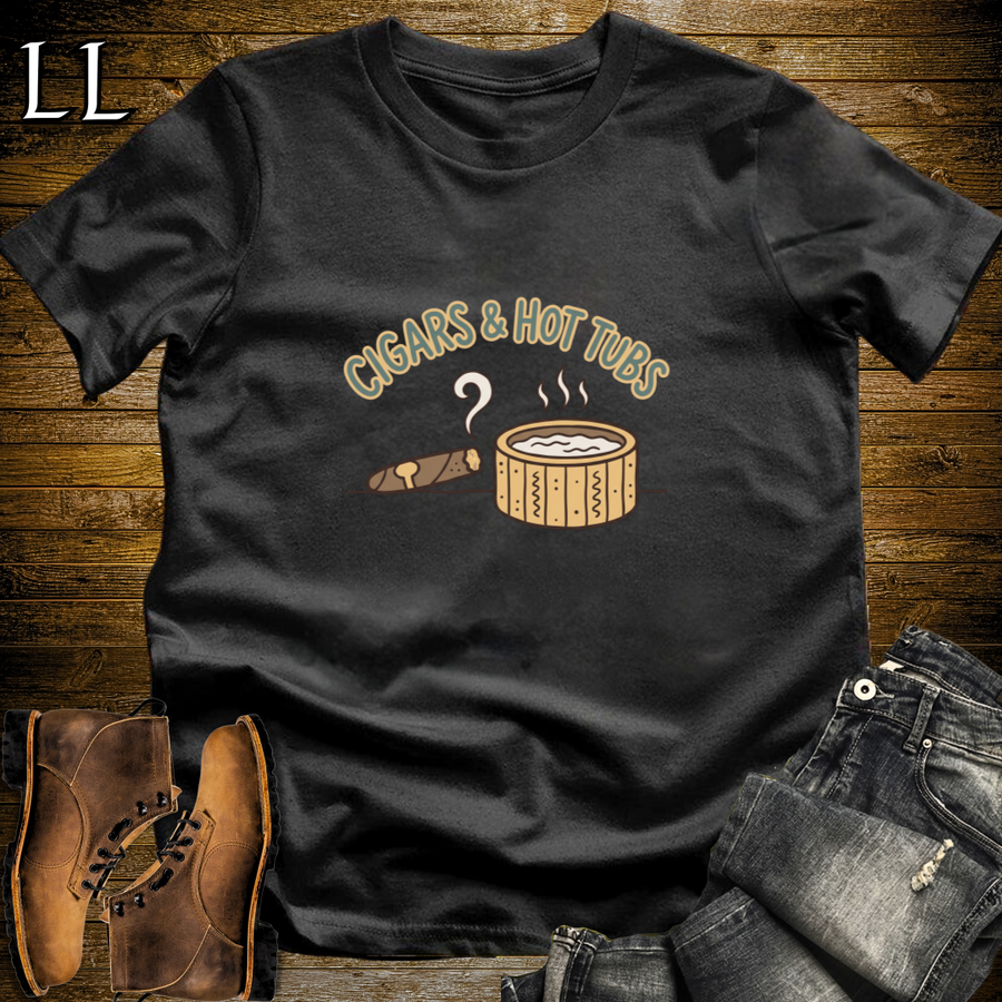 Cigars and Hot Tubs T-Shirt Black | Cigar Lover Gift Shirt