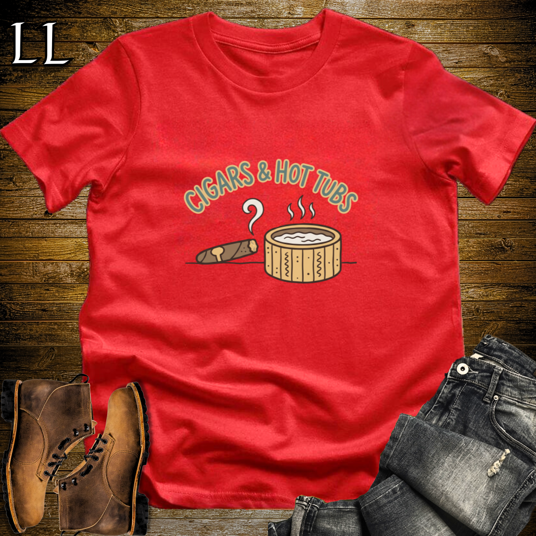 Cigars and Hot Tubs T-Shirt Red | Cigar Lover Gift Shirt