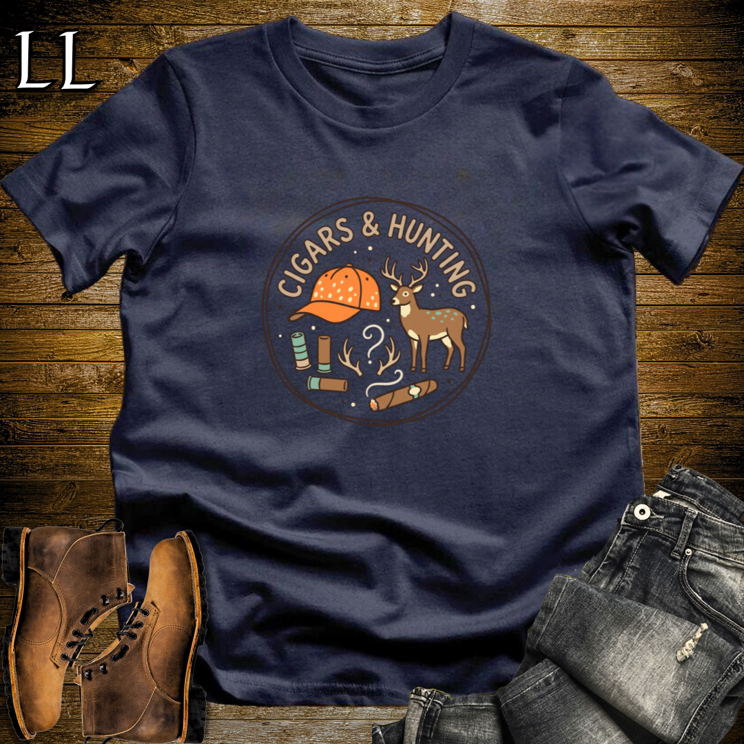 Cigars and Hunting T-Shirt Navy | Deer Season Cigar Shirt