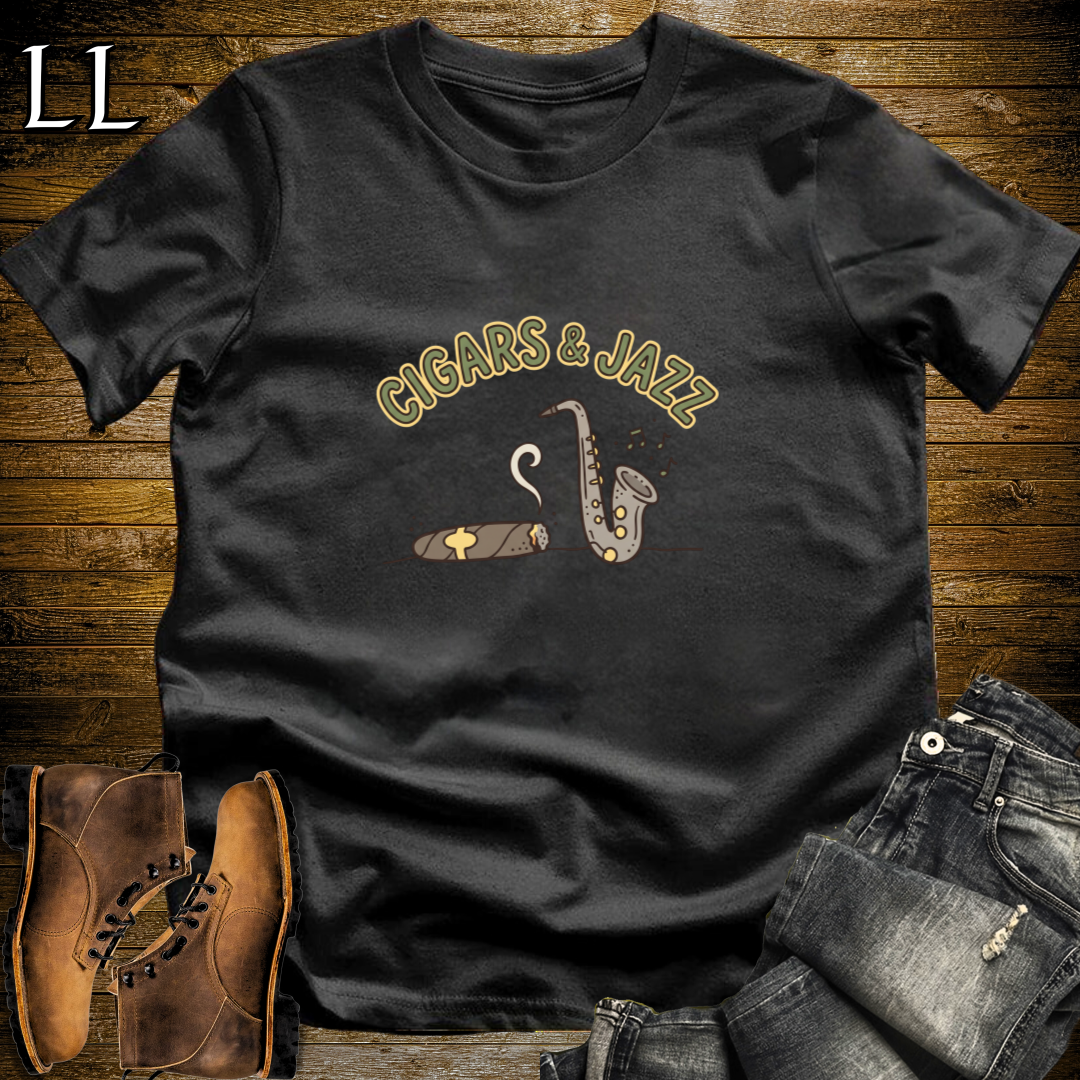Cigars and Jazz T-Shirt Black | Jazz Lover Cigar Shirt