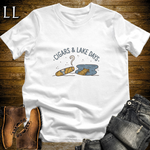 Cigars and Lake Days T-Shirt White | Lake House Cigar Gift