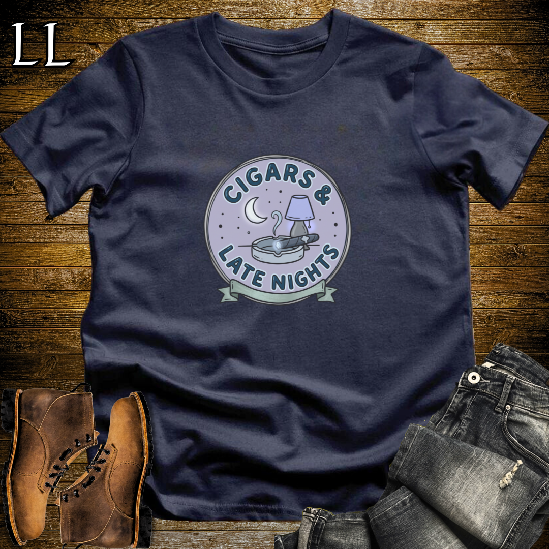 Cigars and Late Nights T-Shirt Navy | Late Night Cigar Shirt