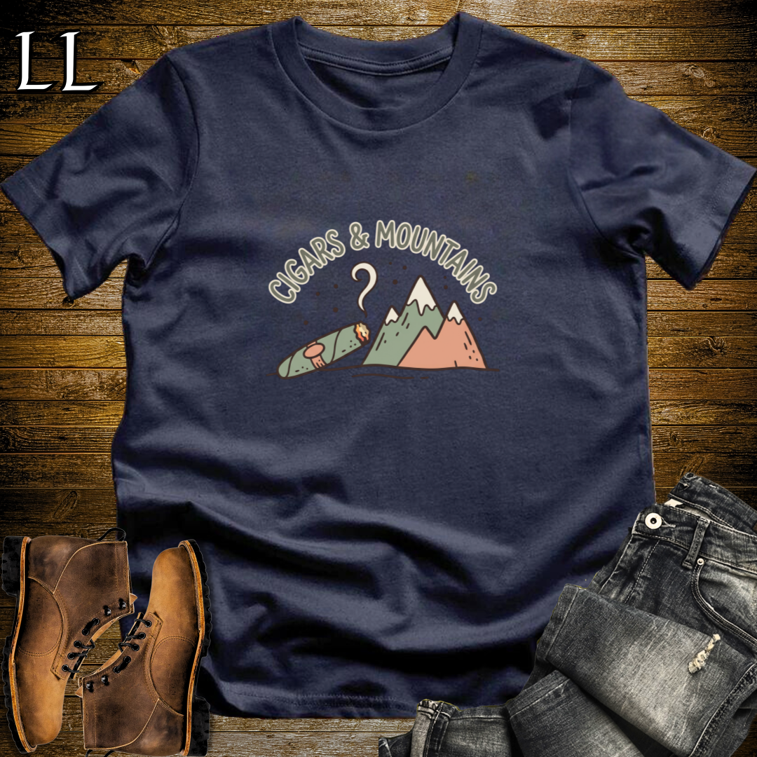 Cigars and Mountains T-Shirt Navy | Summit Cigar Shirt