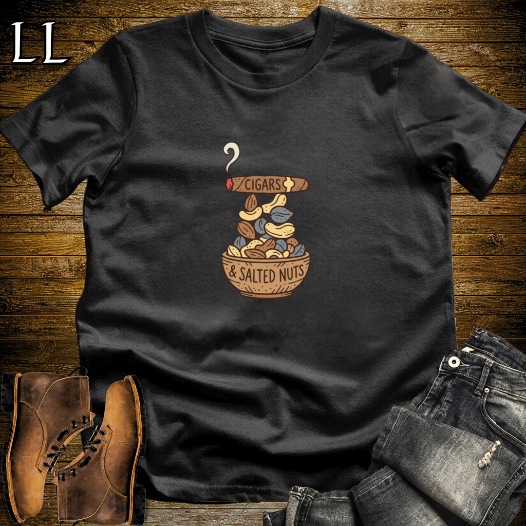 Cigars and Nuts T-Shirt Black | Cigar Pairing Tee