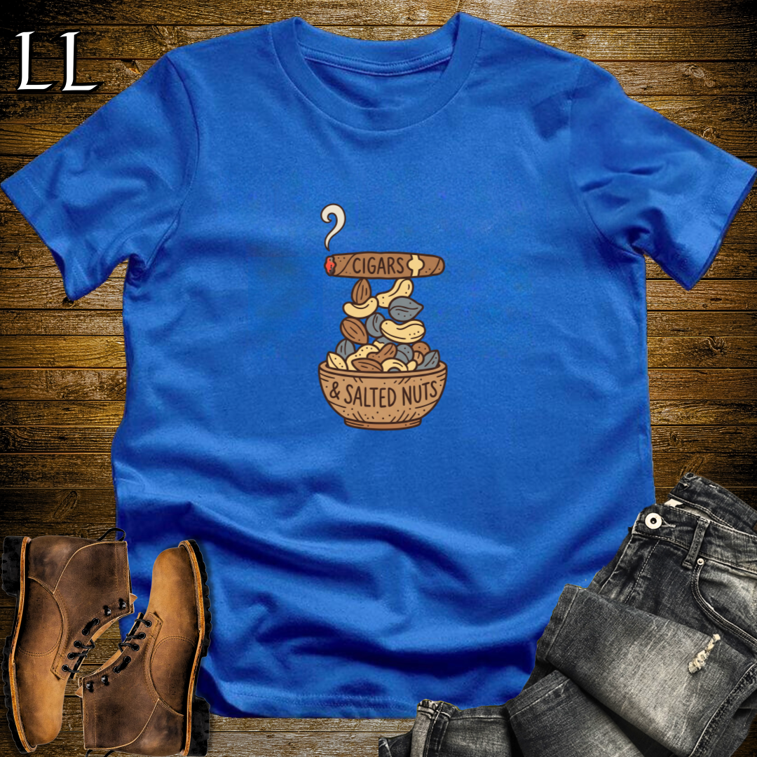 Cigars and Nuts T-Shirt Royal Blue | Cigar Pairing Tee