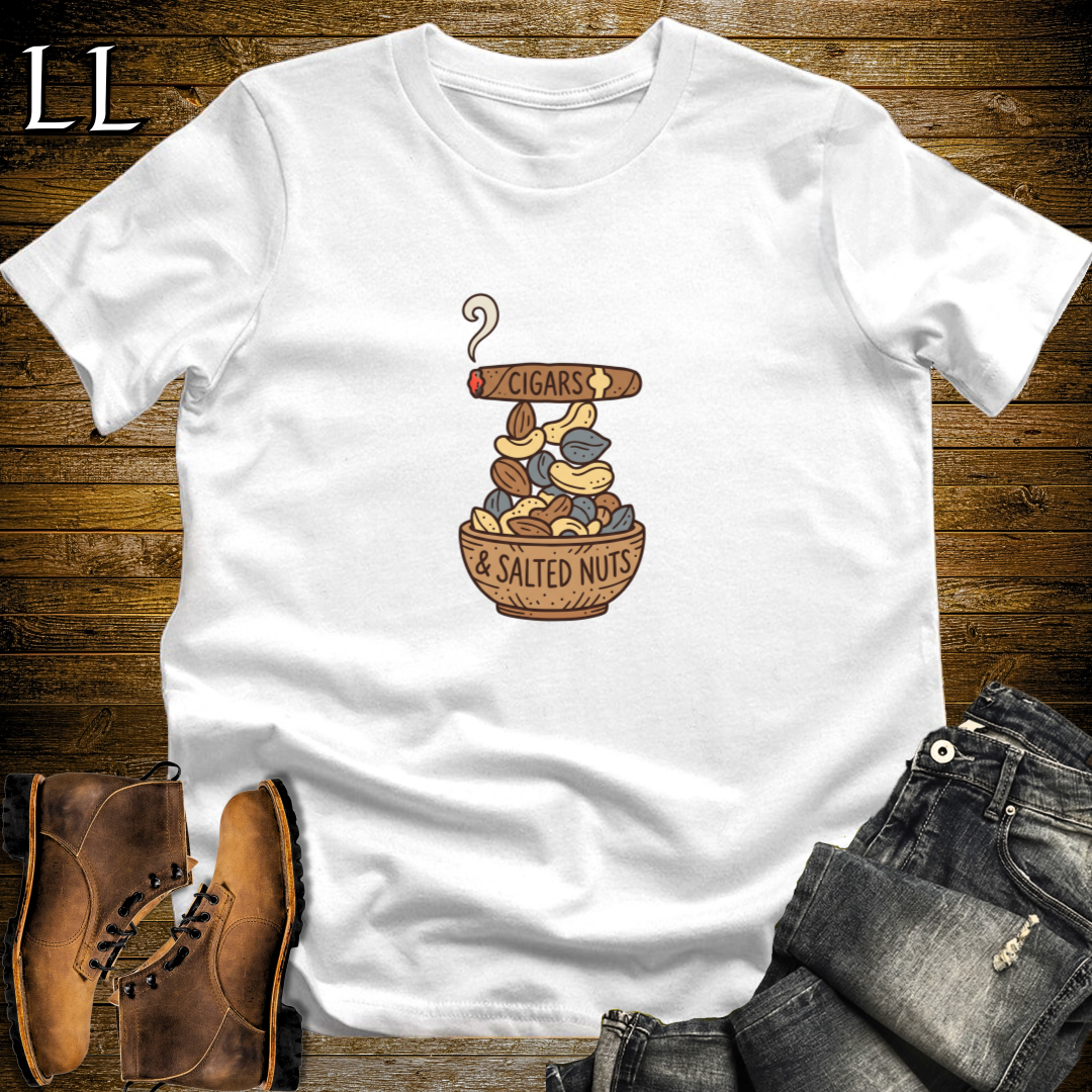 Cigars and Nuts T-Shirt White | Cigar Pairing Tee