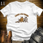 Cigars and Old Friends T-Shirt White | Old Friends Cigar Gift Tee