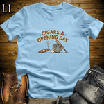 Cigars and Opening Day T-Shirt Light Blue | Baseball Fan Gift