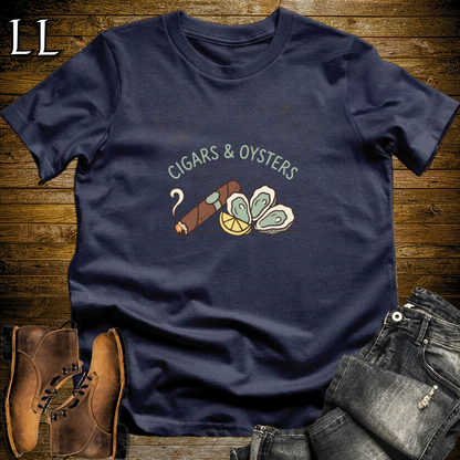 Cigars and Oysters T-Shirt Navy | Cigar Pairing Tee