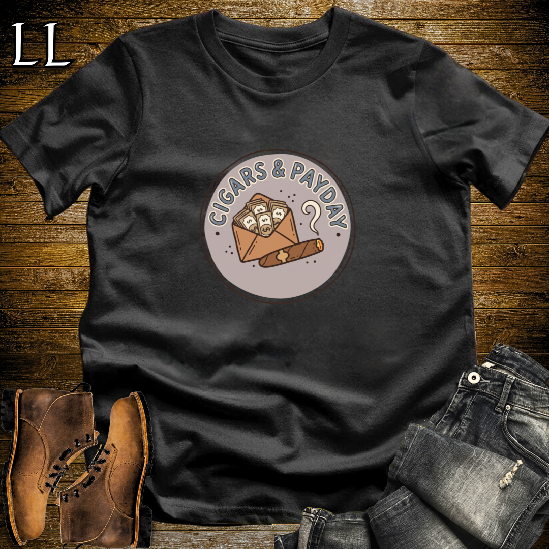 Cigars and Payday T-Shirt Black | Cigar Reward Gift Shirt