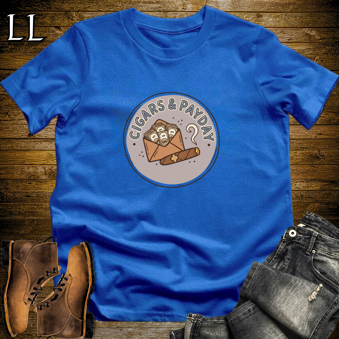 Cigars and Payday T-Shirt Royal Blue | Cigar Reward Gift Shirt