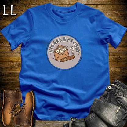 Cigars and Payday T-Shirt Royal Blue | Cigar Reward Gift Shirt