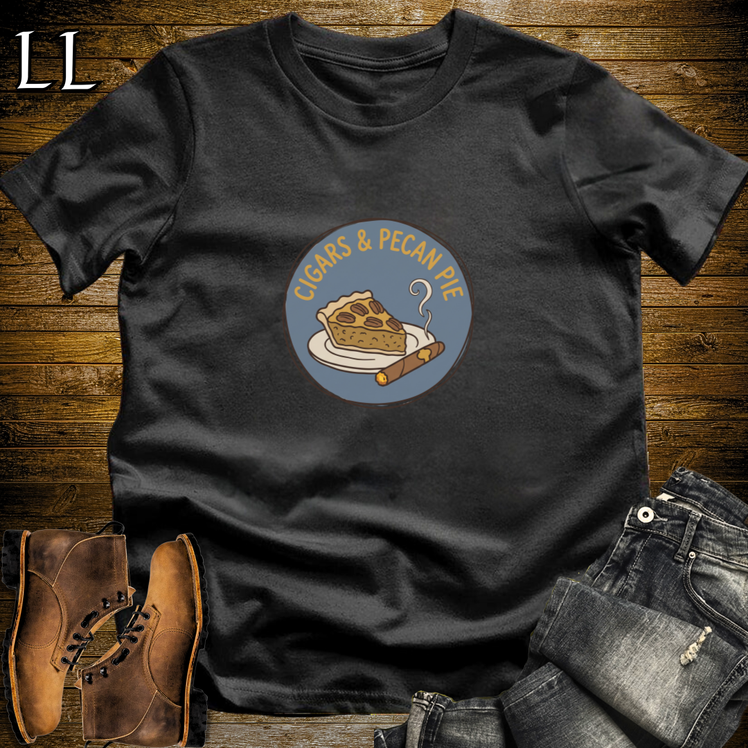 Cigars and Pecan Pie T-Shirt Black | Cigar Pairing Shirt