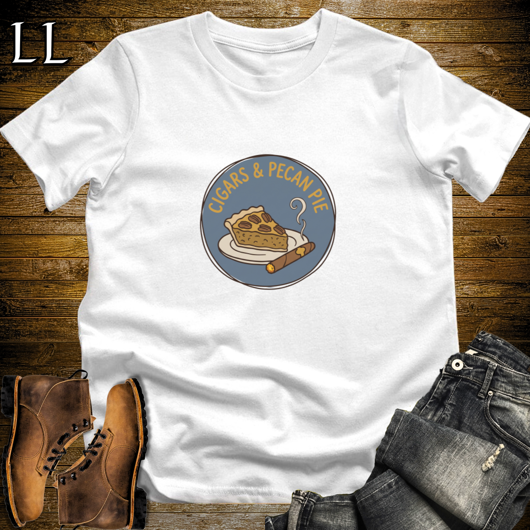 Cigars and Pecan Pie T-Shirt White | Cigar Pairing Shirt