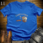 Cigars and Poker T-Shirt Royal Blue | Cigar Poker Night Gift Tee