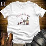 Cigars and Red Wine T-Shirt White | Cigar Pairing Gift Tee