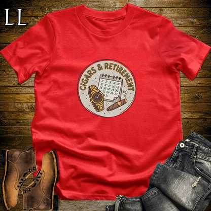 Cigars and Retirement T-Shirt Red | Retirement Cigar Gift Tee