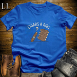 Cigars and Ribs T-Shirt Royal Blue | BBQ Cigar Lover Gift Tee