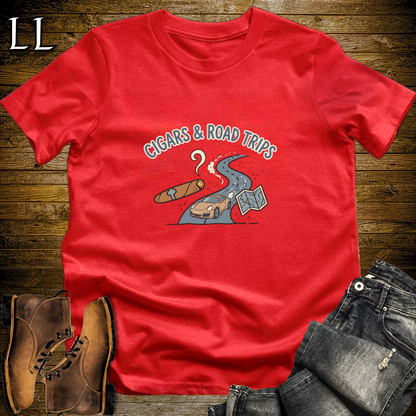 Cigars and Road Trips T-Shirt Red | Cigar Lover Gift Tee