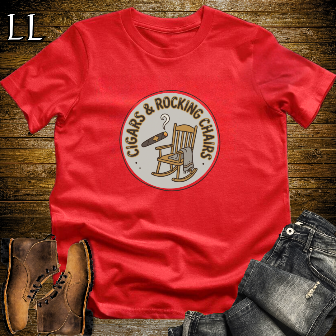 Cigars and Rocking Chairs T-Shirt Red | Rocking Chair Cigar Shirt