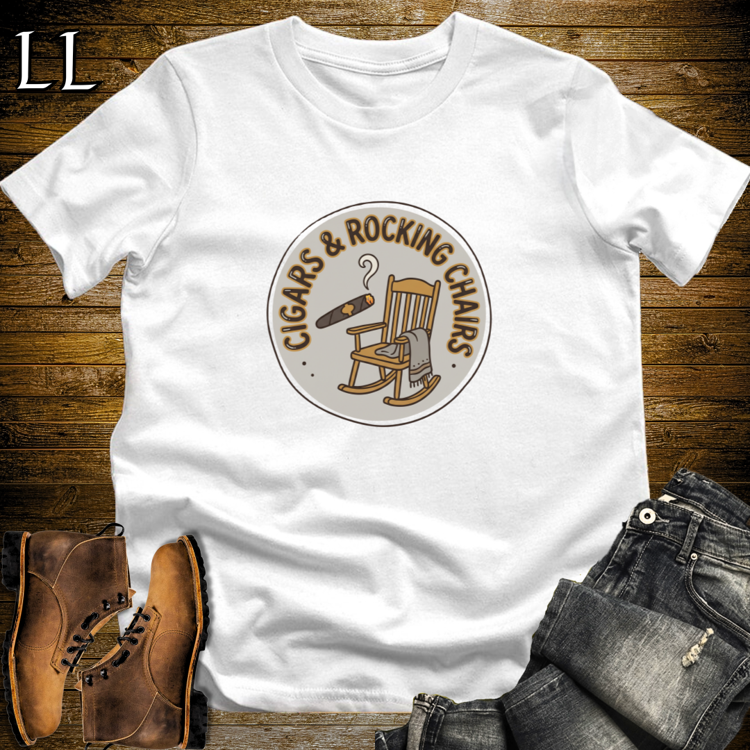 Cigars and Rocking Chairs T-Shirt White | Rocking Chair Cigar Shirt