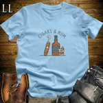 Cigars and Rum T-Shirt Light Blue | Cigar and Rum Lover Tee