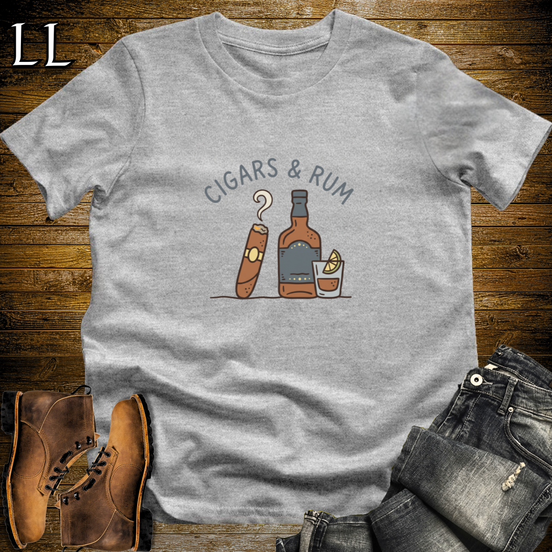 Cigars and Rum T-Shirt Sport Grey | Cigar and Rum Lover Tee