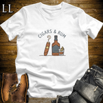 Cigars and Rum T-Shirt White | Cigar and Rum Lover Tee