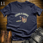 Cigars and Saunas T-Shirt Navy | Cigar Lover Gift Shirt