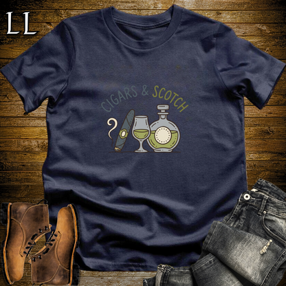 Cigars and Scotch T-Shirt Navy | Cigar and Scotch Tee