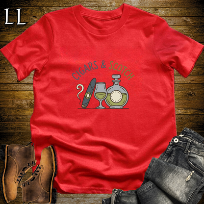 Cigars and Scotch T-Shirt Red | Cigar and Scotch Tee