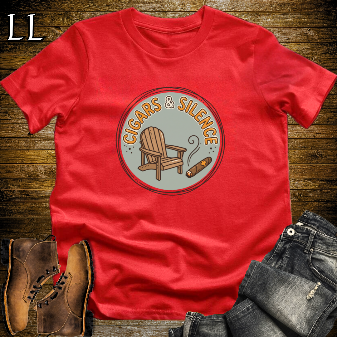 Cigars and Silence T-Shirt Red | Quiet Cigar Lover Gift