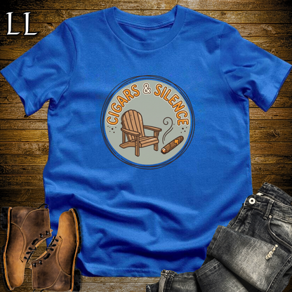 Cigars and Silence T-Shirt Royal Blue | Quiet Cigar Lover Gift
