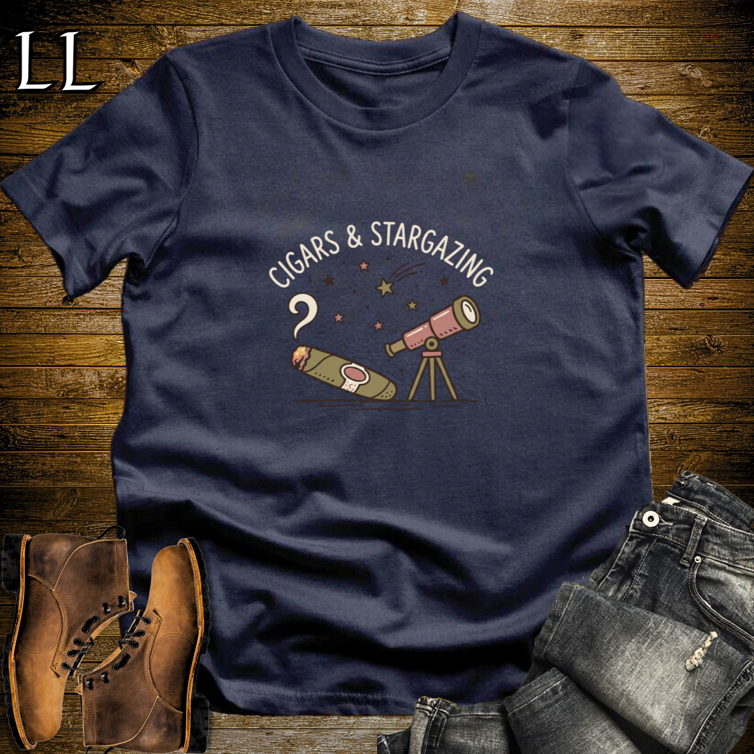 Cigars and Stargazing T-Shirt Navy | Cigar Lover Gift