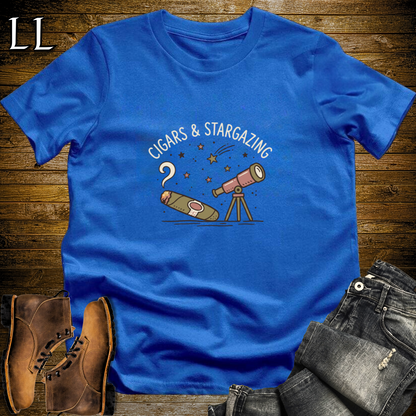 Cigars and Stargazing T-Shirt Royal Blue | Cigar Lover Gift