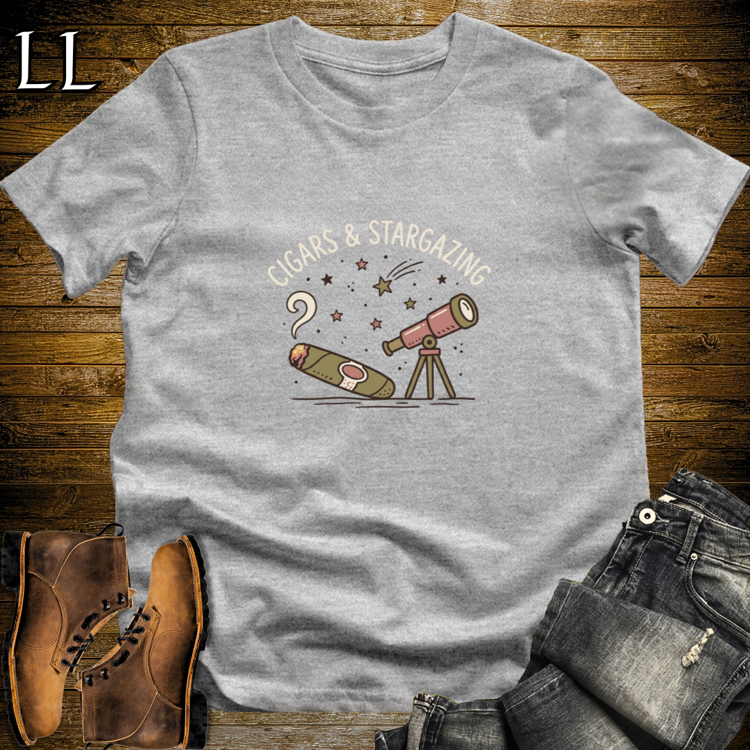 Cigars and Stargazing T-Shirt Sport Grey | Cigar Lover Gift