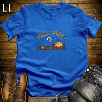 Cigars and Sunrises T-Shirt Royal Blue | Morning Cigar Gift Tee