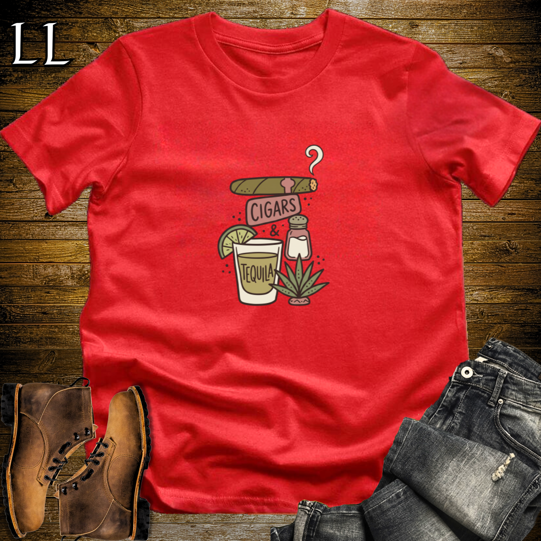 Cigars and Tequila T-Shirt Red | Cigar Pairing Gift