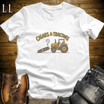 Cigars and Tractors T-Shirt White | Tractor Lover Cigar Gift Tee