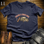 Cigars and Truck Beds T-Shirt Navy | Truck Owner Cigar Gift Tee