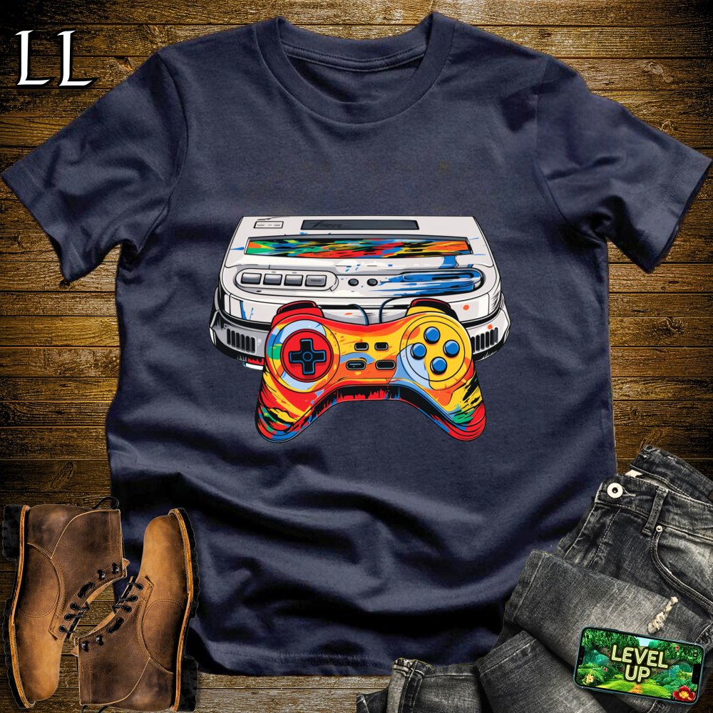 Classic Console Graffiti Style Softstyle Tee - Navy - LegacyLayers