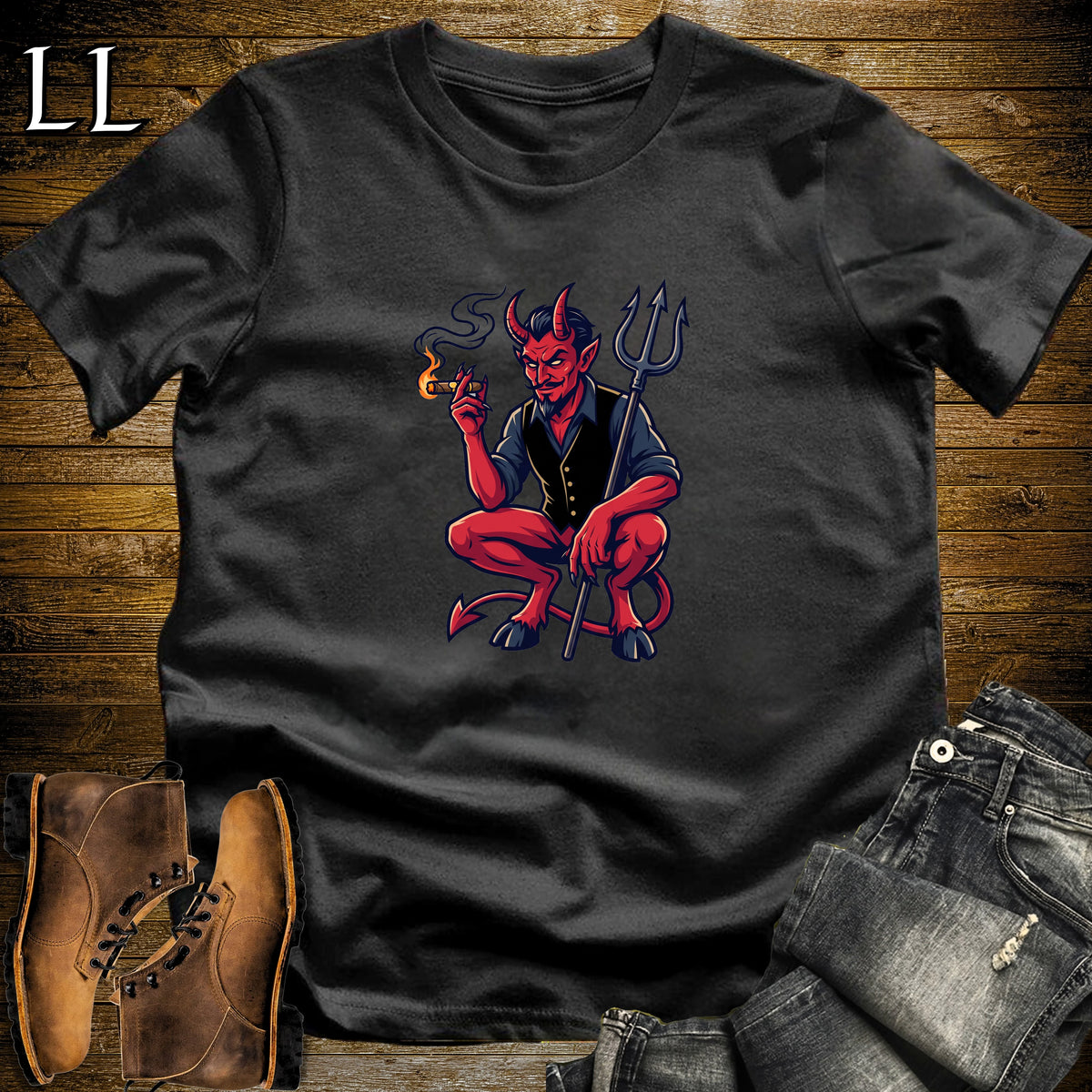 Classic Red Devil Cigar T-Shirt Black | Classic Red Devil Cigar Tee