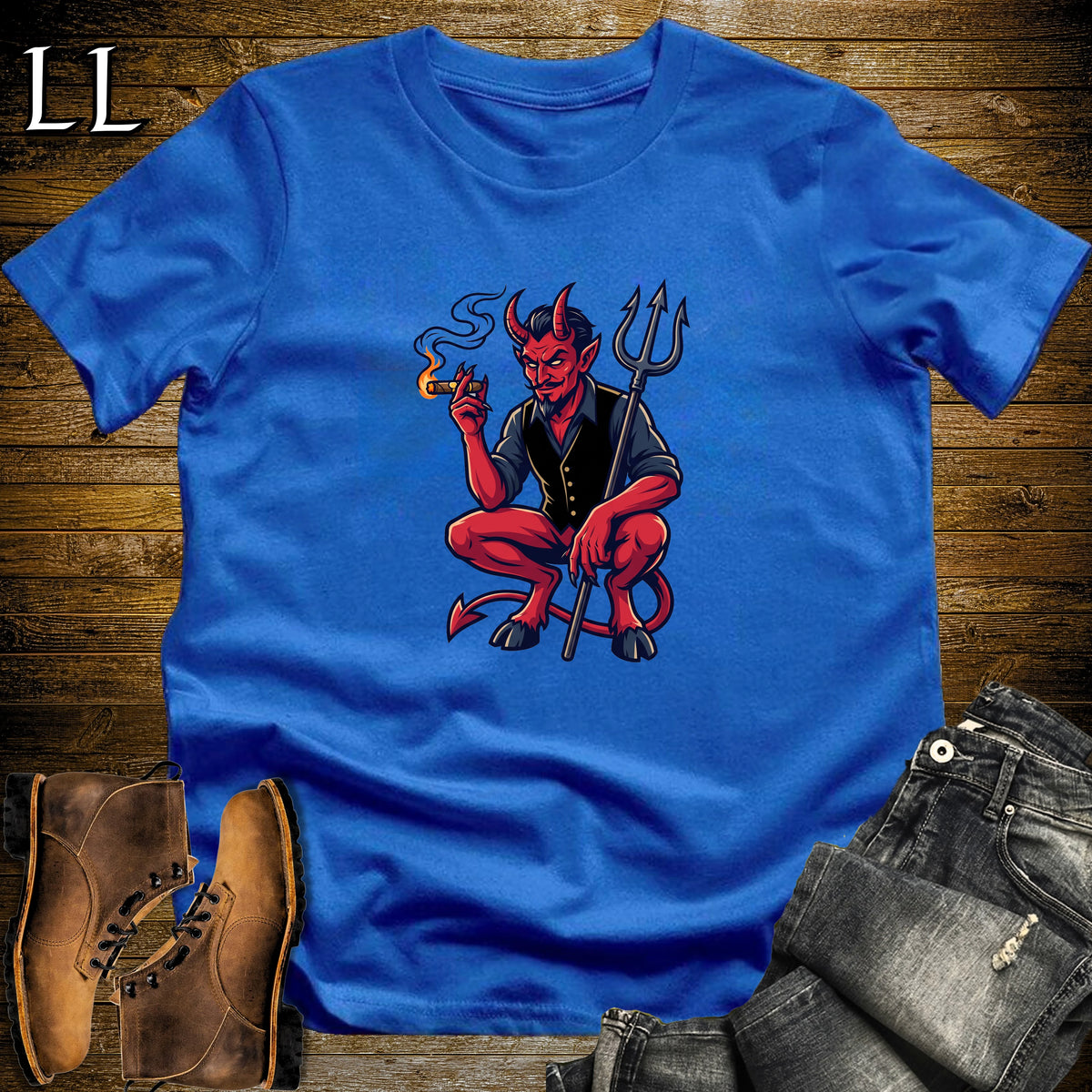 Classic Red Devil Cigar T-Shirt Royal | Classic Red Devil Cigar Tee