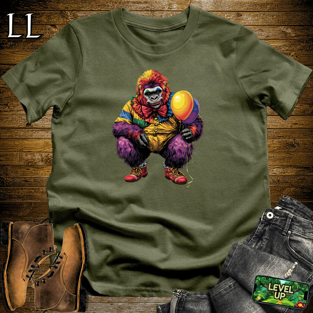 Clown Gorilla Military Green | Funny Graphic Tee