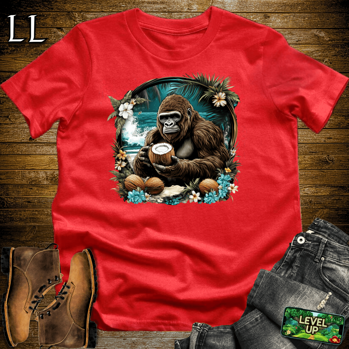 Coconut Gorilla Softstyle Tee - Red - LegacyLayers