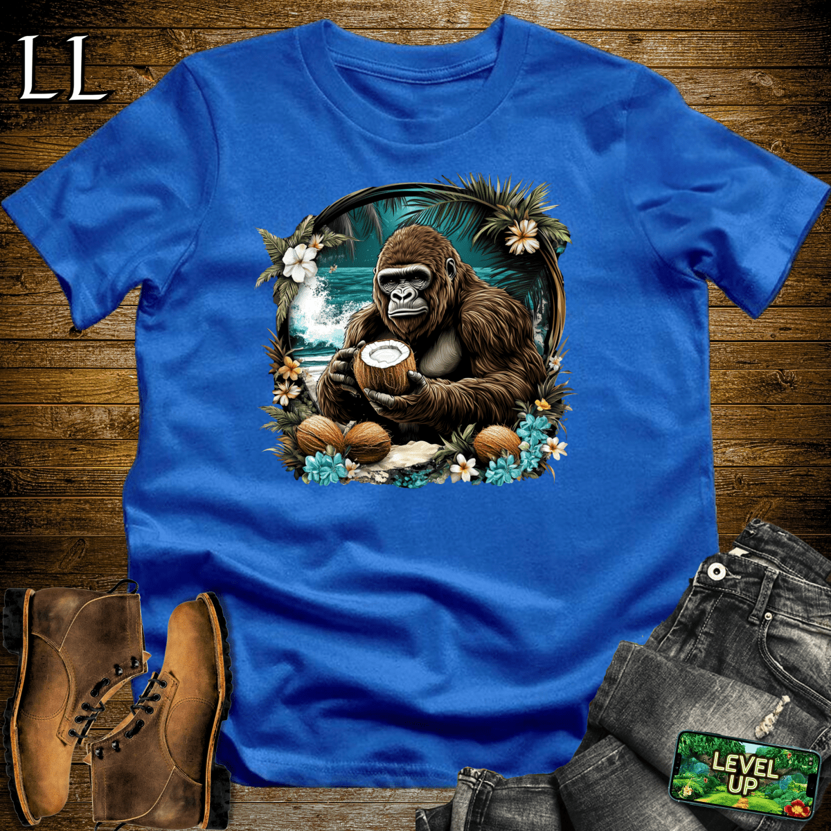 Coconut Gorilla Softstyle Tee - Royal - LegacyLayers