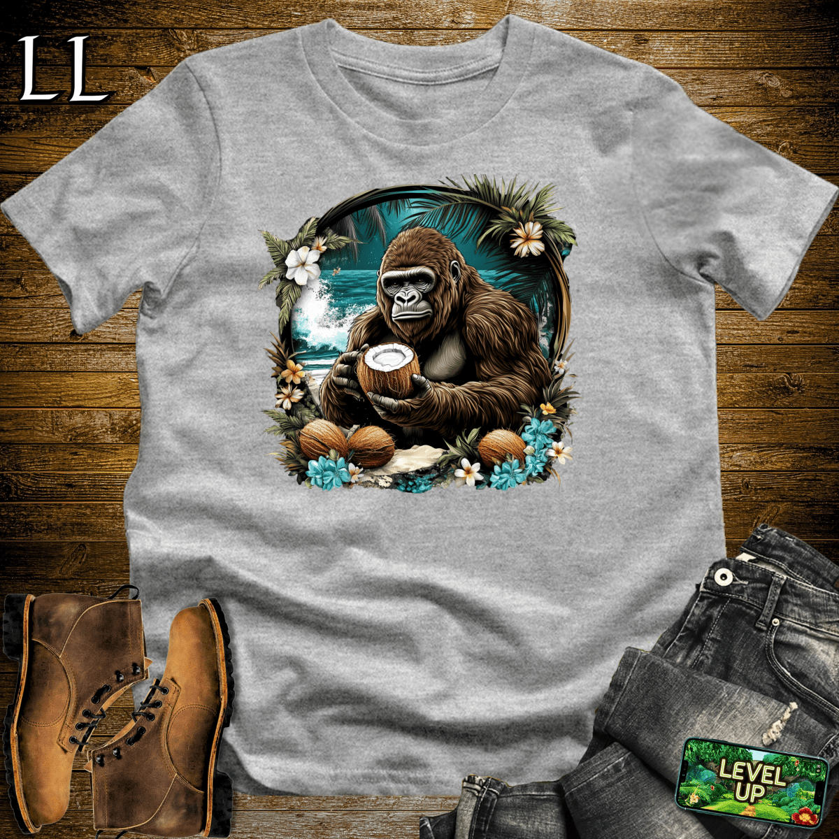Coconut Gorilla Softstyle Tee - Sport Grey - LegacyLayers